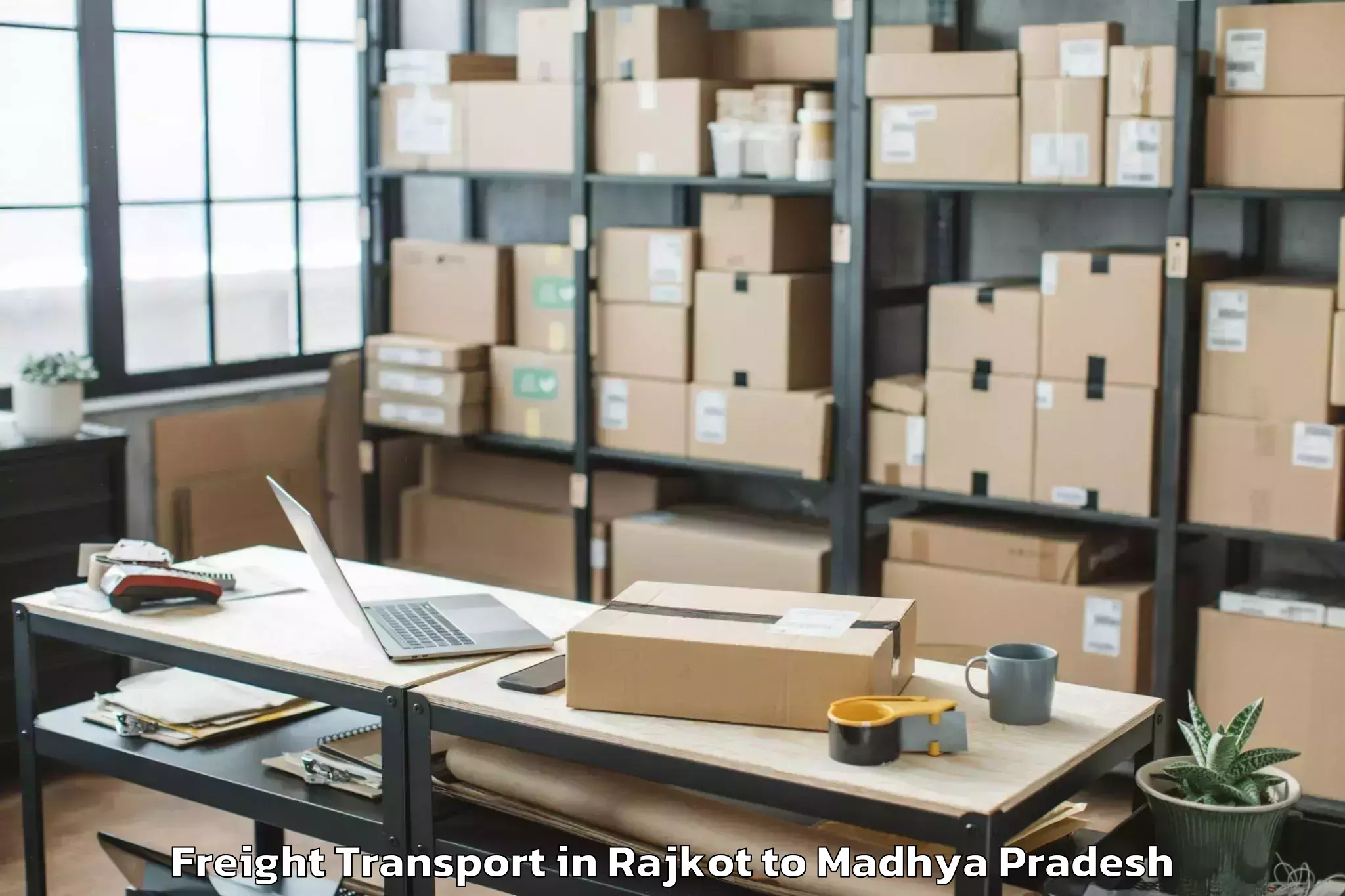 Book Rajkot to Gandhwani Freight Transport Online